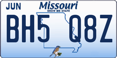 MO license plate BH5Q8Z