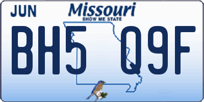 MO license plate BH5Q9F