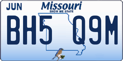 MO license plate BH5Q9M