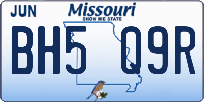 MO license plate BH5Q9R