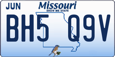 MO license plate BH5Q9V