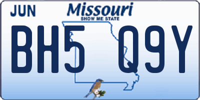 MO license plate BH5Q9Y