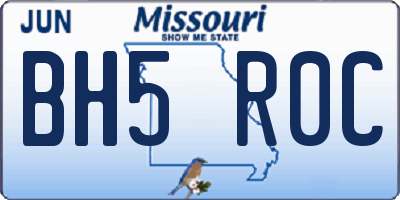 MO license plate BH5R0C