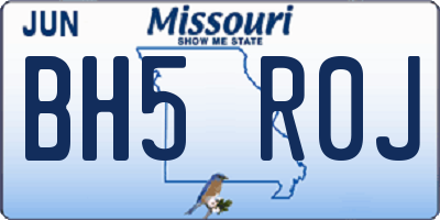 MO license plate BH5R0J
