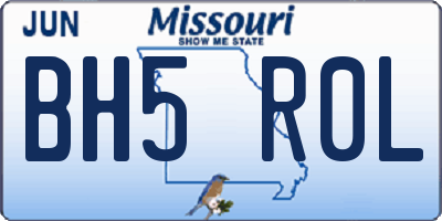MO license plate BH5R0L