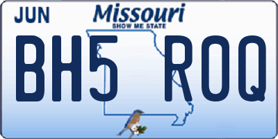 MO license plate BH5R0Q