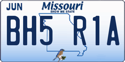 MO license plate BH5R1A