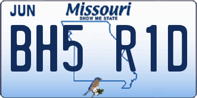MO license plate BH5R1D
