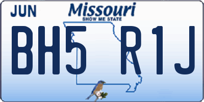 MO license plate BH5R1J