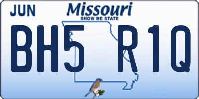 MO license plate BH5R1Q