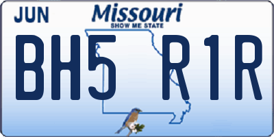 MO license plate BH5R1R