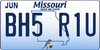 MO license plate BH5R1U