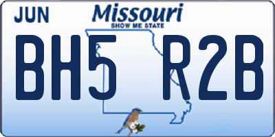 MO license plate BH5R2B