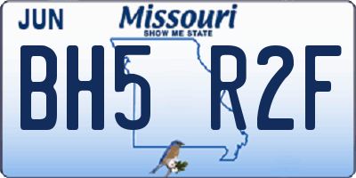 MO license plate BH5R2F