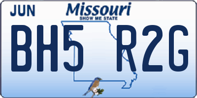 MO license plate BH5R2G