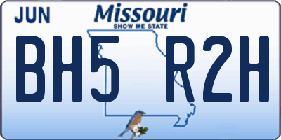 MO license plate BH5R2H