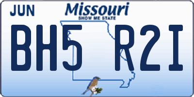 MO license plate BH5R2I