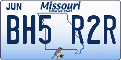 MO license plate BH5R2R