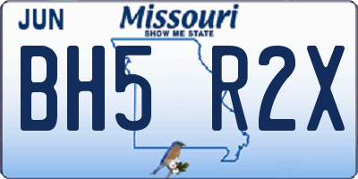 MO license plate BH5R2X