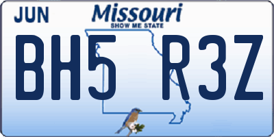 MO license plate BH5R3Z