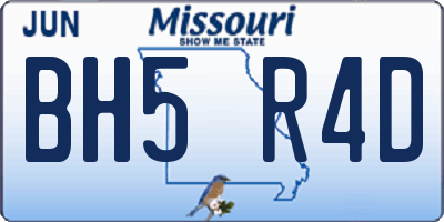 MO license plate BH5R4D