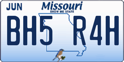 MO license plate BH5R4H