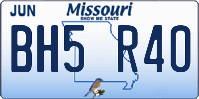 MO license plate BH5R4O