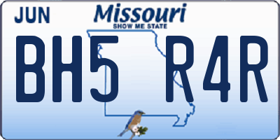 MO license plate BH5R4R