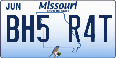 MO license plate BH5R4T