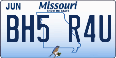 MO license plate BH5R4U
