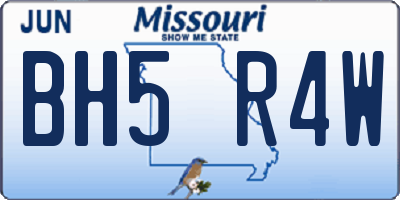 MO license plate BH5R4W