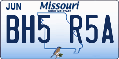MO license plate BH5R5A