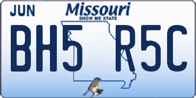 MO license plate BH5R5C