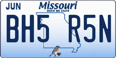 MO license plate BH5R5N