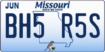 MO license plate BH5R5S