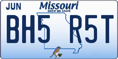 MO license plate BH5R5T
