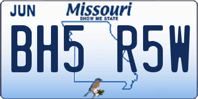MO license plate BH5R5W