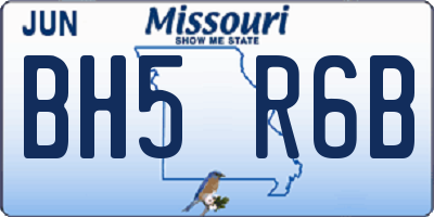 MO license plate BH5R6B