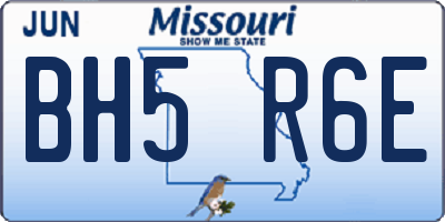 MO license plate BH5R6E