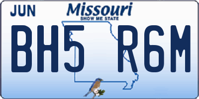MO license plate BH5R6M