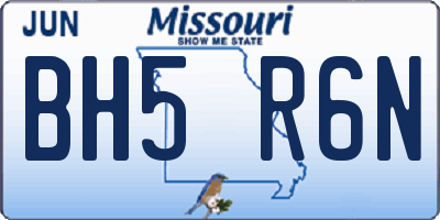 MO license plate BH5R6N