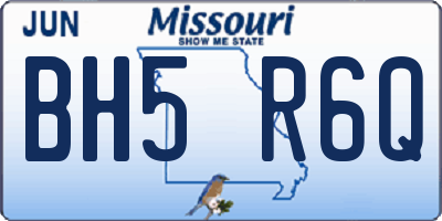 MO license plate BH5R6Q