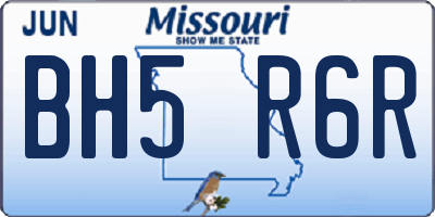 MO license plate BH5R6R