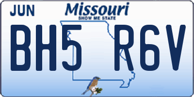 MO license plate BH5R6V