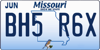 MO license plate BH5R6X