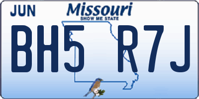 MO license plate BH5R7J