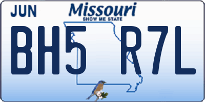MO license plate BH5R7L