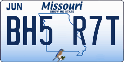 MO license plate BH5R7T