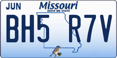 MO license plate BH5R7V