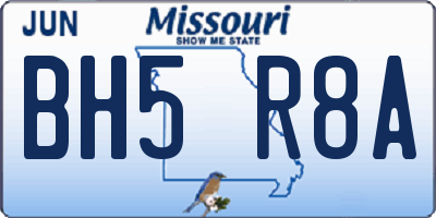 MO license plate BH5R8A